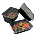 Magnetronbakjes met deksel zwart 750ML - 100 stuks
