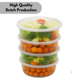 Microwave containers with lids Transparent 350ML ROUND - 50 pieces