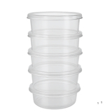 Microwave containers with lids Transparent 350ML ROUND - 50 pieces