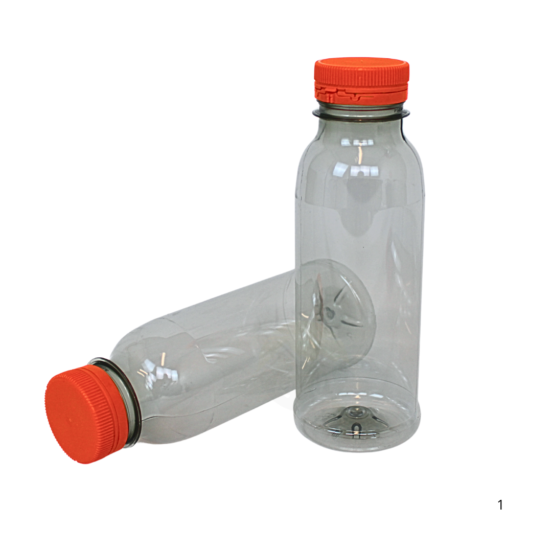 rPET Flesje 1000ml met Oranje Dop | BPA-vrij & Voedselveilig - 15 stuks