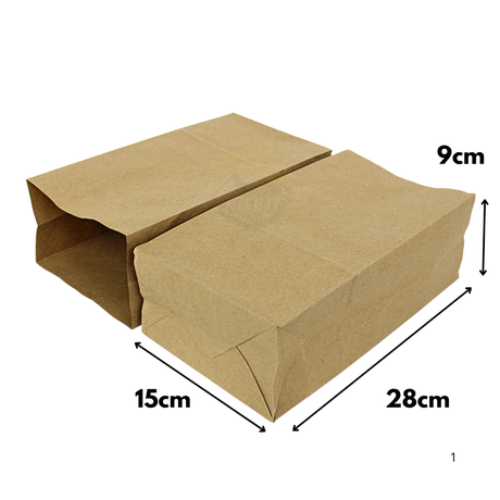 500x Fruitzakken - papieren zakjes voor fruit en groenten bruin 15+9x28 cm