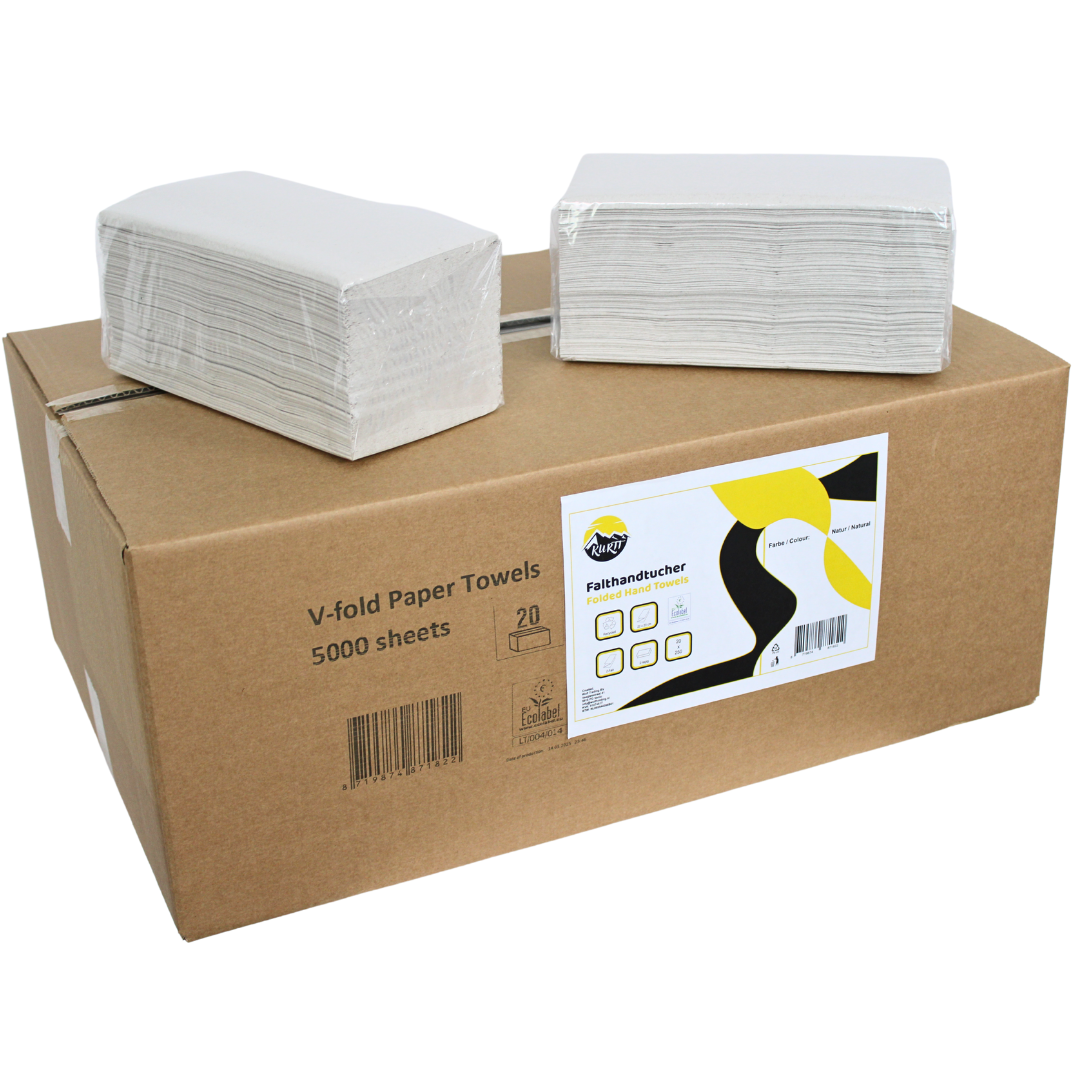 Paper towels 2-ply, 5000 sheets gray 25 x 23 cm, Z-fold paper towels 2-ply, paper towels