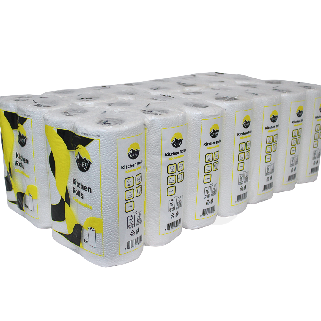 KURTT - 64 Küchenpapier, 2-lagige Küchenrolle, schnell saugfähig.