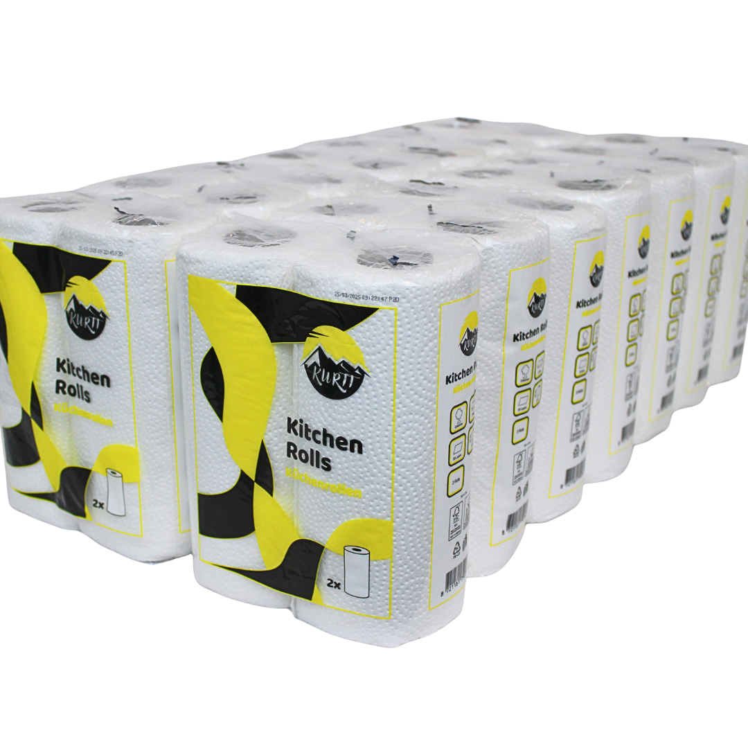 KURTT - 64 Küchenpapier, 2-lagige Küchenrolle, schnell saugfähig.