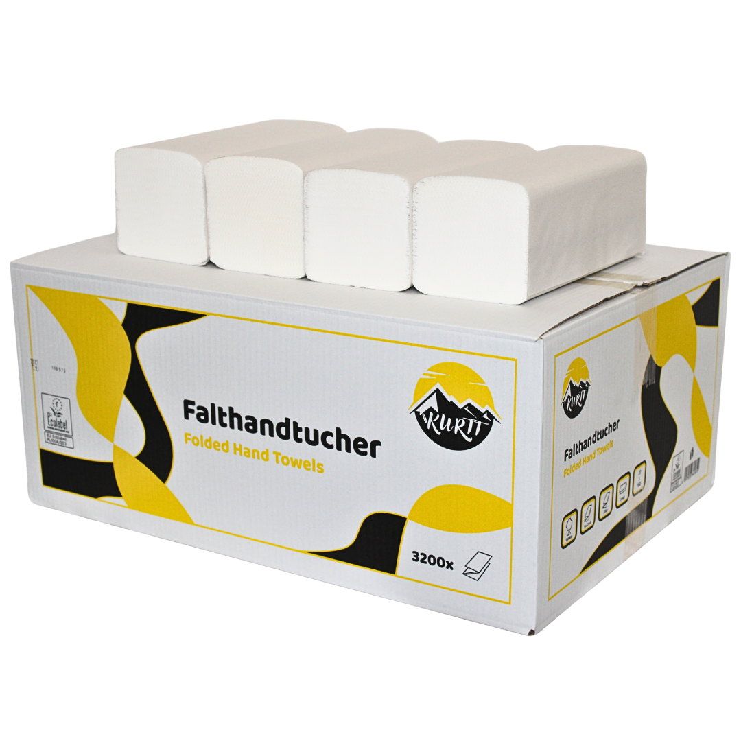 3 x 200 Papieren handdoekjes cellulose, wit 2-laags 24 x 21 cm Z-vouw