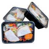 Microwave containers with lid black 750ML - 100 pieces