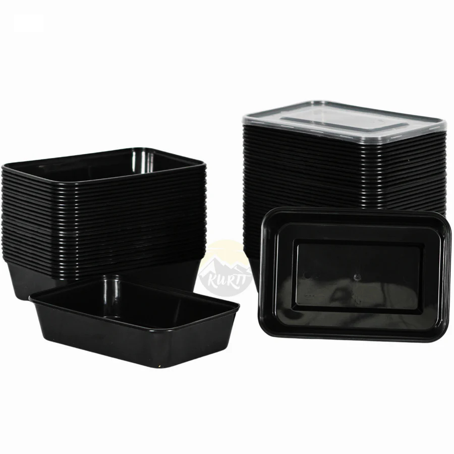 Magnetronbakjes met deksel zwart