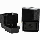 Microwave containers with lid black 750ML - 100 pieces