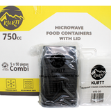 Mikrowellenbehälter mit Deckel schwarz