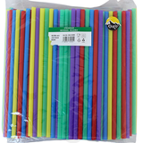 Multicolor PP plastic straws - 100 pieces