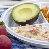 Plastplade Hvid 22 cm 3 rum - 100 stykker inkl. Sup