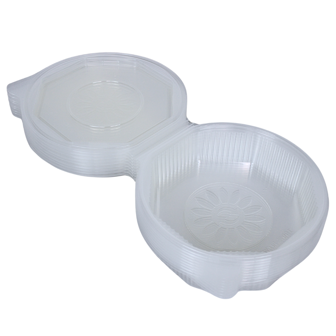  Ripboxx® MEAL's Klappschale PP Transparent 215x220x57mm – 1/2/3-fach | 100 Stück
