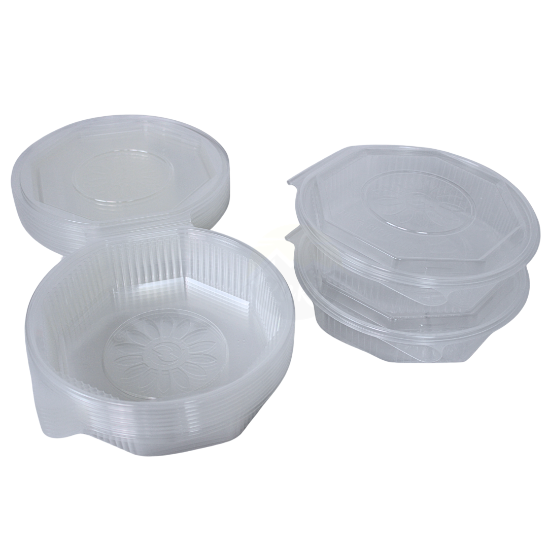  Ripboxx® MEAL's Klappschale PP Transparent 215x220x57mm – 1/2/3-fach | 100 Stück