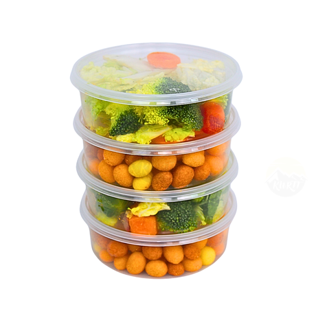 Microwave containers with lids Transparent 250ML ROUND - 50 pieces