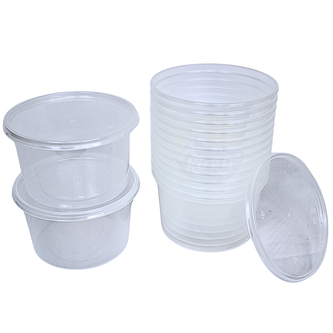 Reusable Transparent Round 500cc - 100 pieces