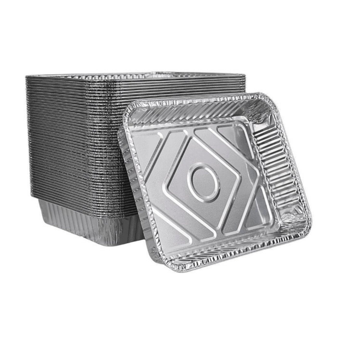 Aluschale R879-930G mit Aluminium-Deckel 22x17x3cm – 100 Stück | Ofen Airfryer Grill