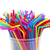 Rietjes herbruikbaar PP plastic multicolour 5x230mm - 500 stuks