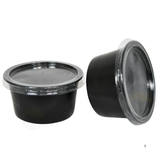 PP Saucenbecher, schwarz, mit Deckel – 1000 Stück