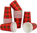 2500x 7.5oz/180ml, Koffiebekers to go breukbestendig- koffiebeker karton 'schotse ruit' Drinkbeker - Koffiebekers karton - Kartonnen Beker - A kwaliteit, lekvrij