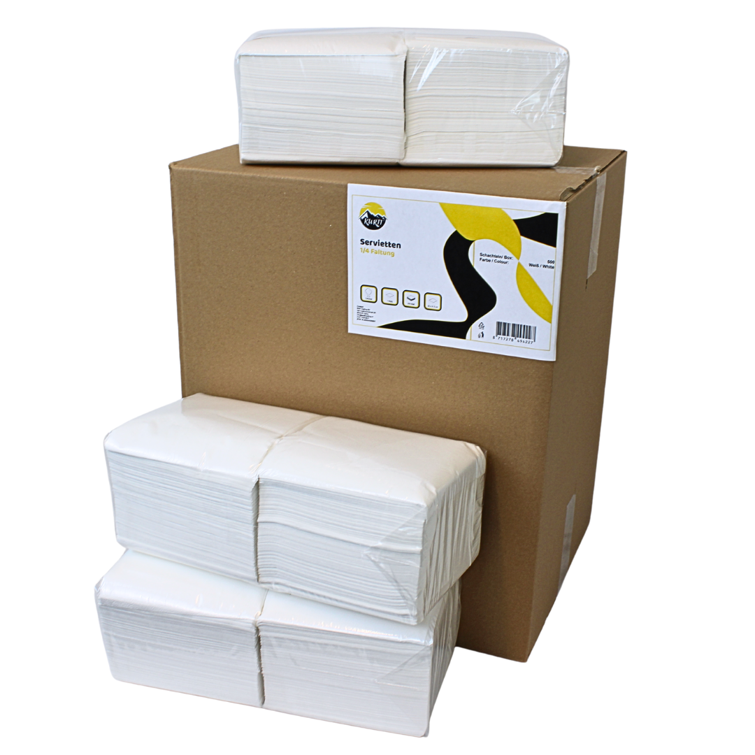 Servietter 1/4 gange 33 x 33 cm - 1 -lag