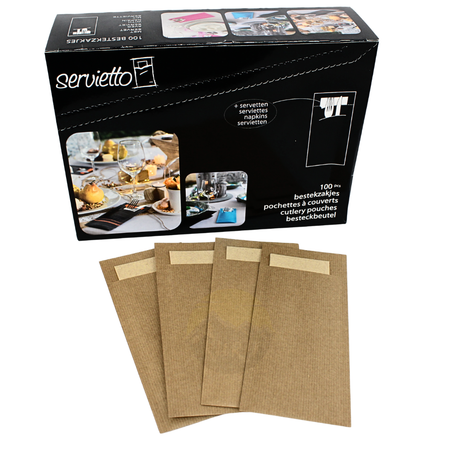 Bestecktaschen inklusive Taschentuch – 100 Stück