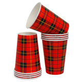 2500x 7.5oz/180ml, Koffiebekers to go - koffiebeker karton 'schotse ruit' Drinkbeker - Koffiebekers karton - Kartonnen Beker - A kwaliteit, lekvrij