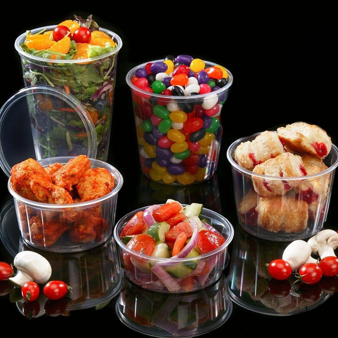 Reusable Transparent Round 1000cc - 100 pieces