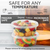 Microwave containers with lids Transparent 350ML ROUND - 50 pieces