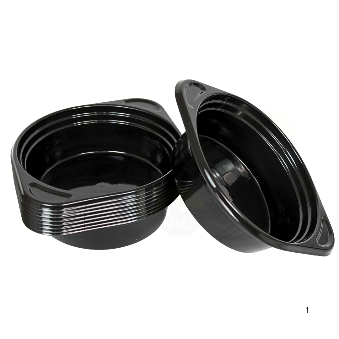 12x Suppenterrine – 500 ml – wiederverwendbare Suppenbecher, schwarz, stabil, mit praktischen Griffen, inklusive SUP